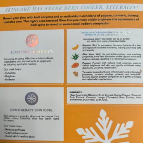 Beauty Pops by Love & Pebble- Turmeric Mask Glow Enzyme Icy Facial Kit - Picture 3 of 3